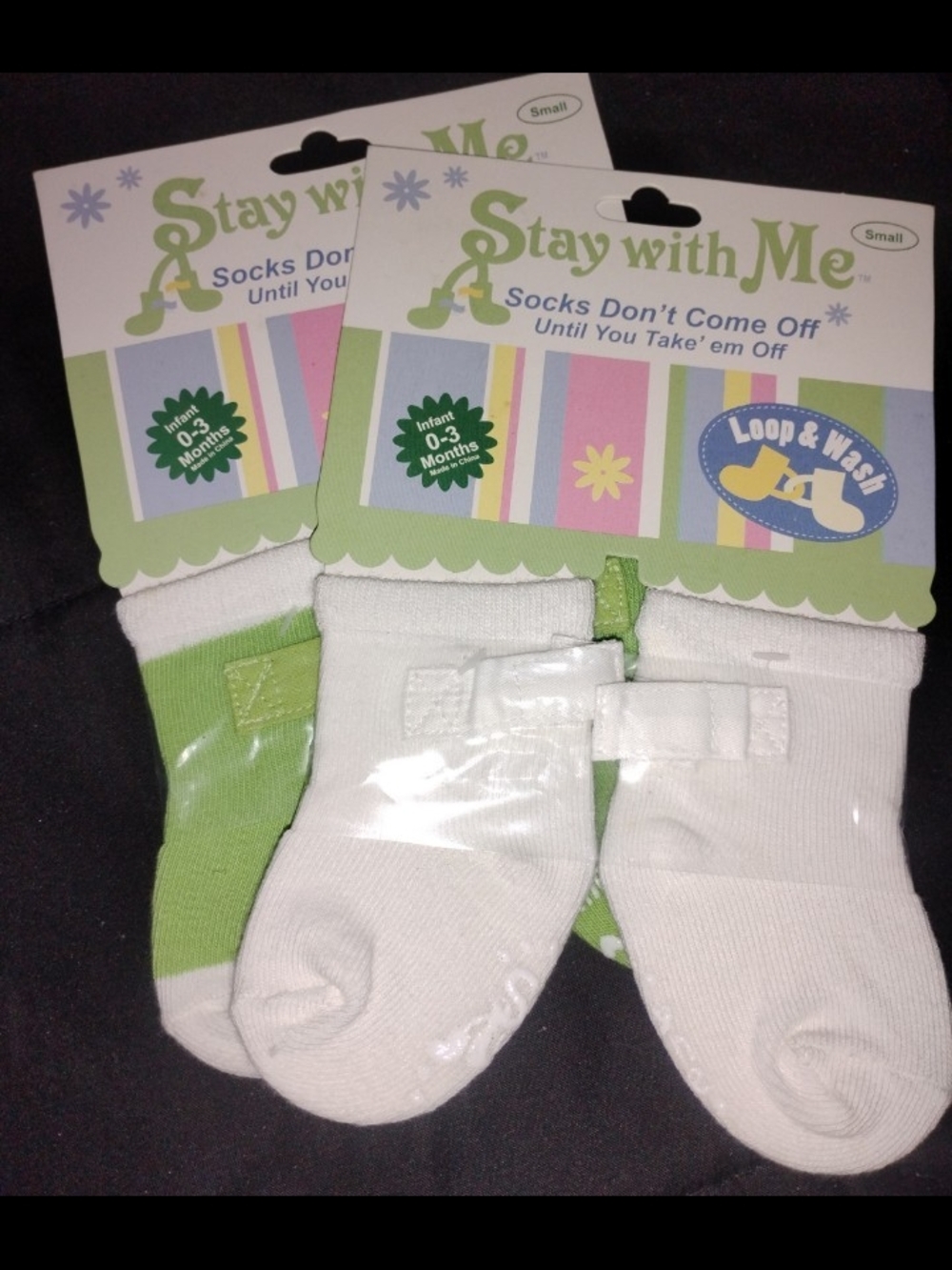 Set Of Stay w/ Me Infant Socks - Loop & Wash - Picture 2 of 2